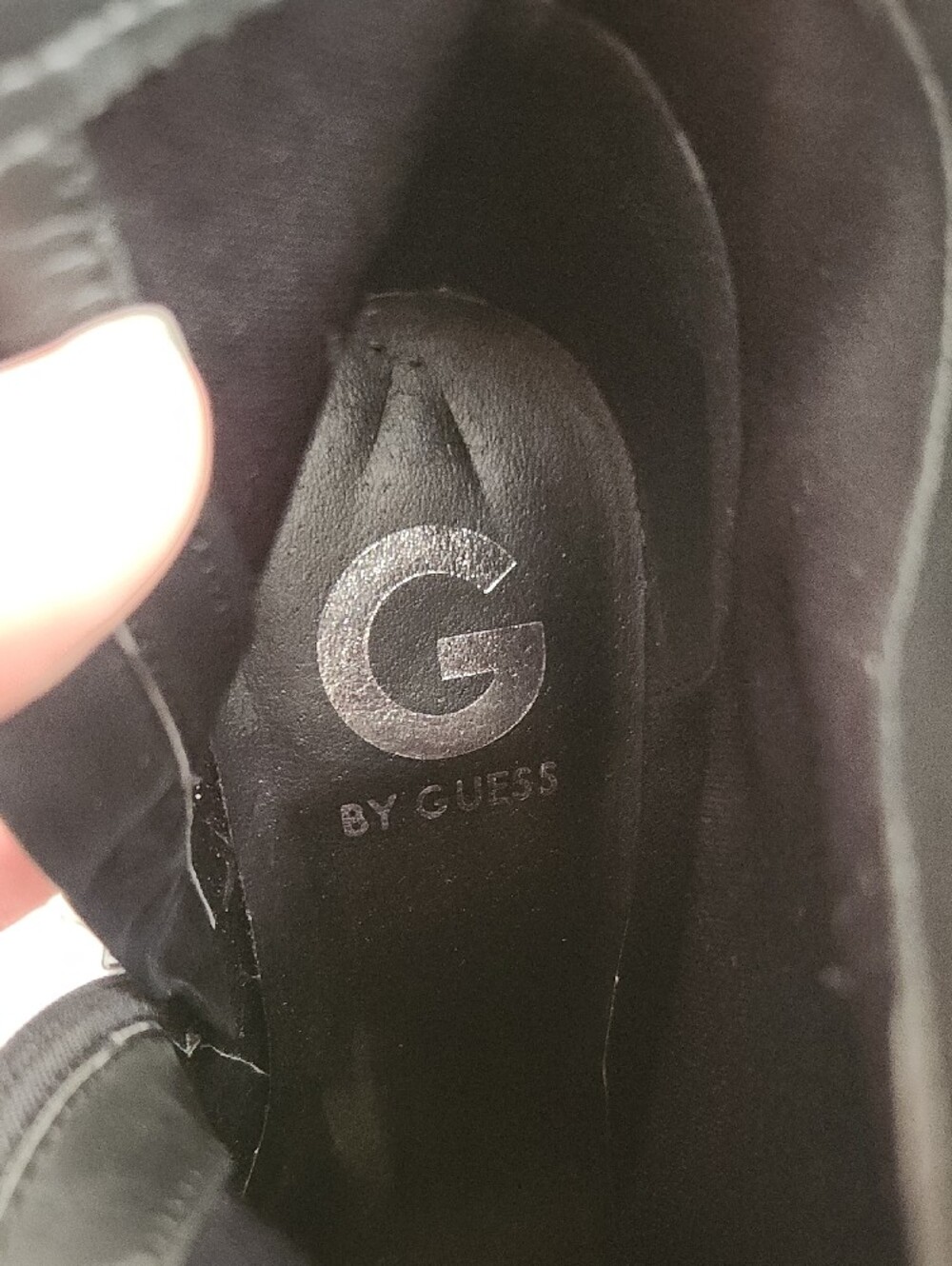 G by Guess Black Leather Buckle Ankle Boots - Picture 6 of 9